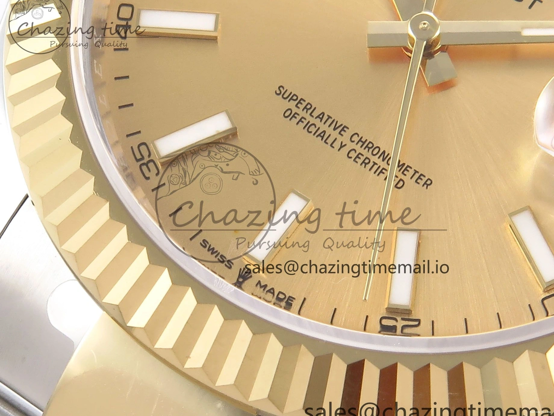 0215 DateJust 41 126333 EWEF Best Edition YG Stick Dial on SS YG Oyster Bracelet A Durable 971